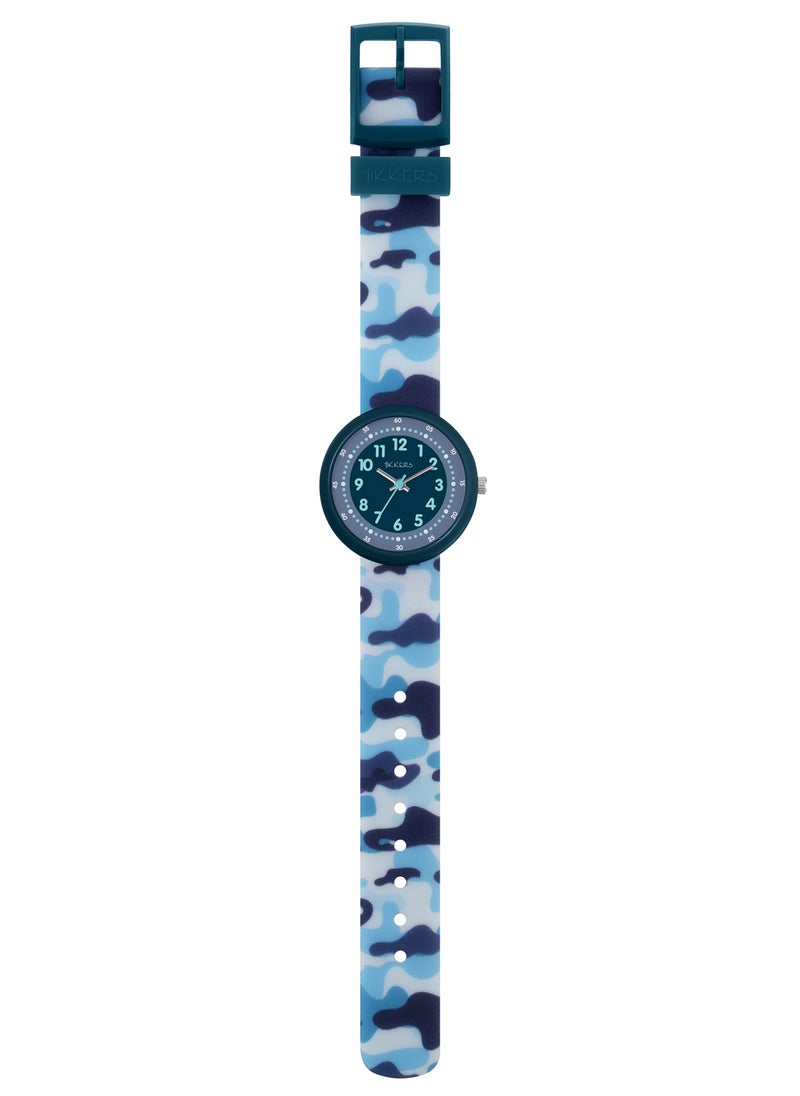 Tikkers - Tikkers Blue Camo Strap Time Teacher Watch - ATK1104 - Image 1