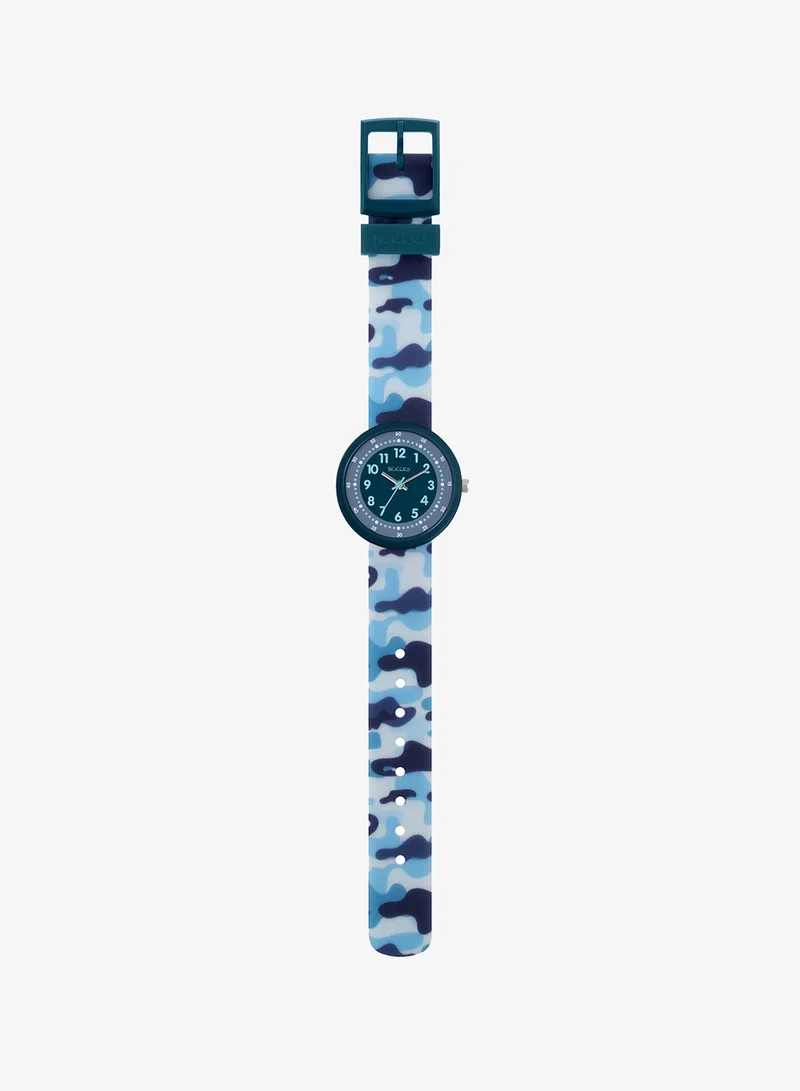 Tikkers Tikkers Blue Camo Strap Time Teacher Watch - ATK1104