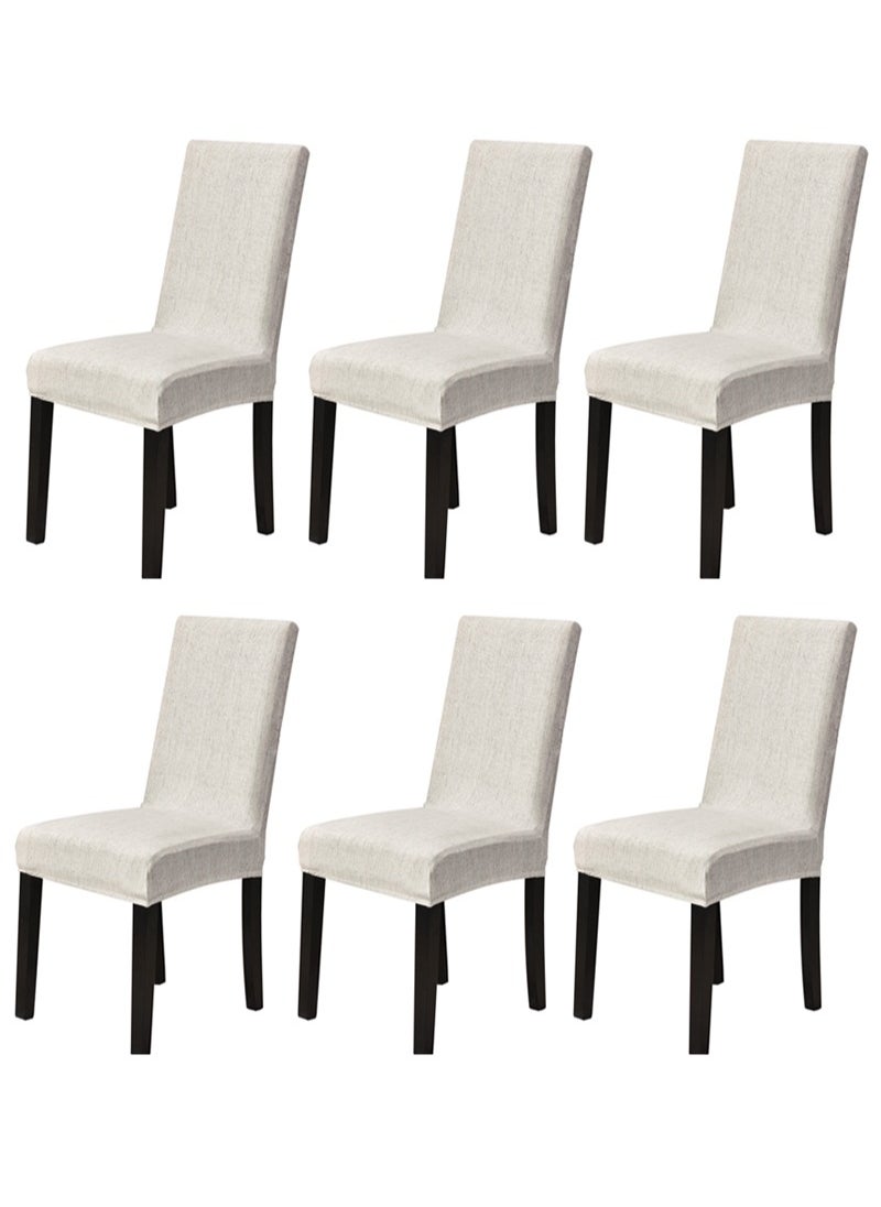 Sharpdo 6-Piece Set Modern Simple Dyed Elastic One-Piece Chair Cover For All Seasons  - Image 1