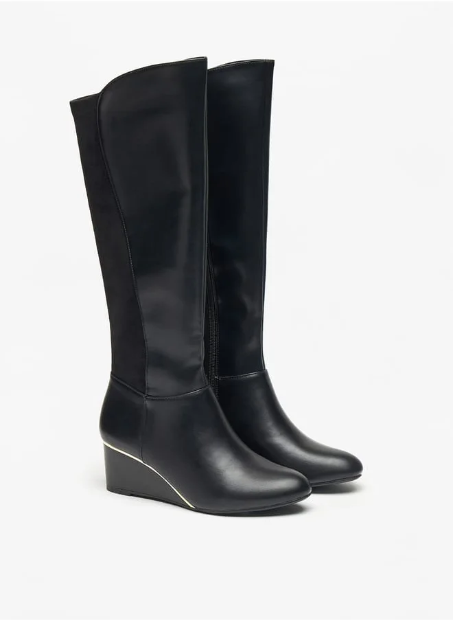 Celeste Womens Solid High Shaft Boots with Zip Closure