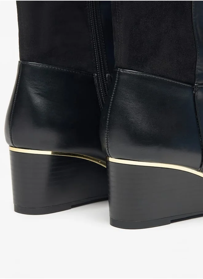 Celeste Womens Solid High Shaft Boots with Zip Closure