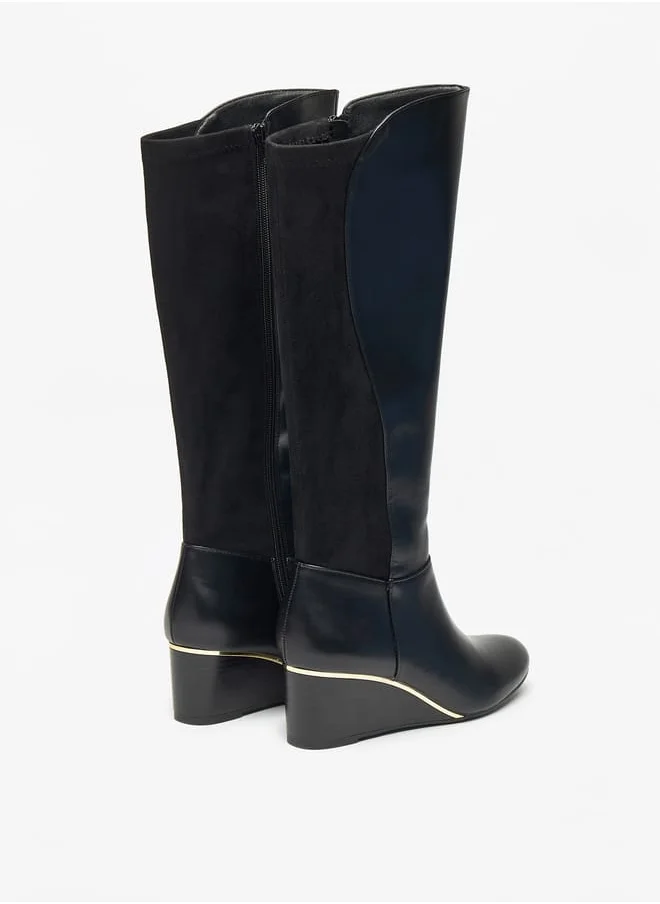 Celeste Womens Solid High Shaft Boots with Zip Closure