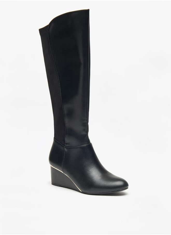 Celeste Womens Solid High Shaft Boots with Zip Closure  - Image 3