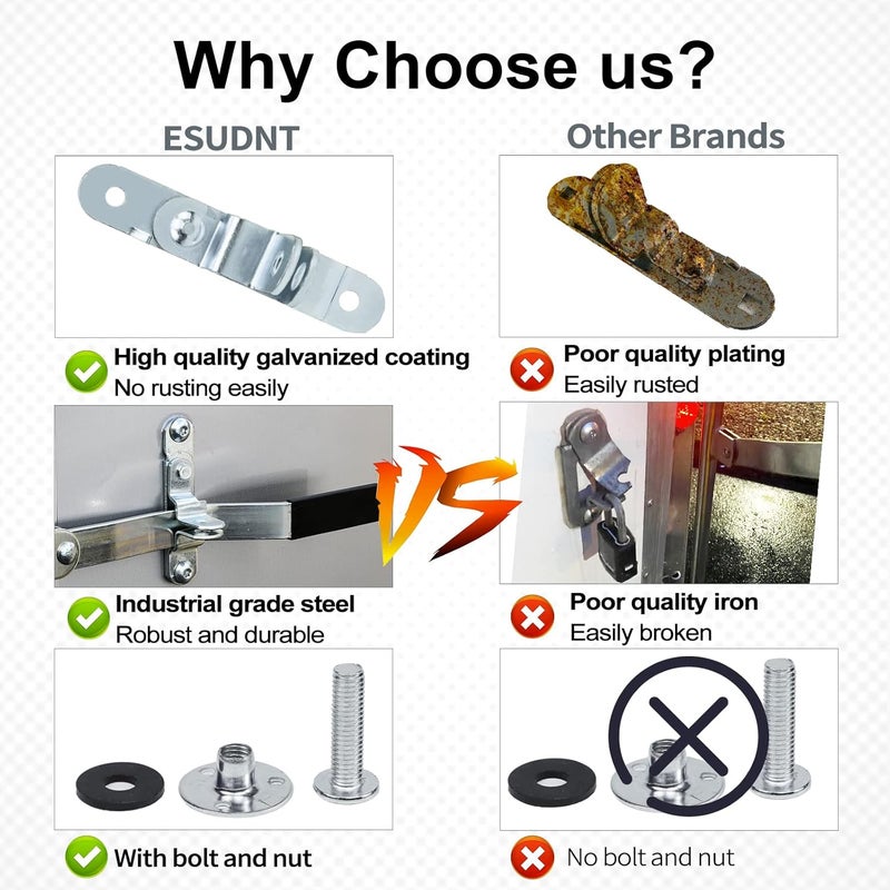 ESUDNT Trailer Door Hasp Keeper for Cargo Trailer Ramp Padlock Race Bar Lock Handle - Image 3