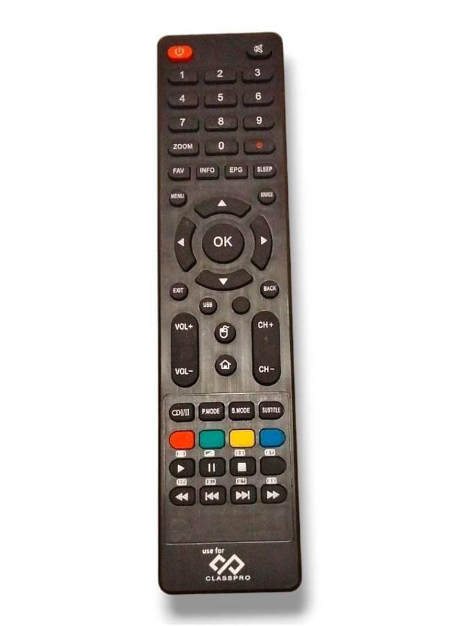 ClassPro Replacement Remote Control For Class Pro Tv Lcd Led Black