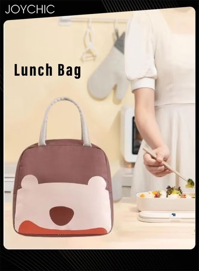 جوي شيك Lovely Cartoon Design Portable Lunch Bag Water and Oil Proof  Food Insulation Bag with Handle Strap for  School Office Work Travel Outdoor - Image 1