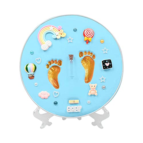 HomeFast Baby Footprint Kit Newborn Keepsake - DIY Hand & Foot Print for Infants Gift, with Non Toxic Clay, Ornaments, Stand, Dust Cover, Metal Memory Box - Image 1