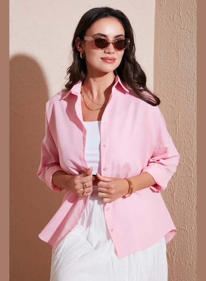 ليلا قميص قطني نسائي بقصة عادية