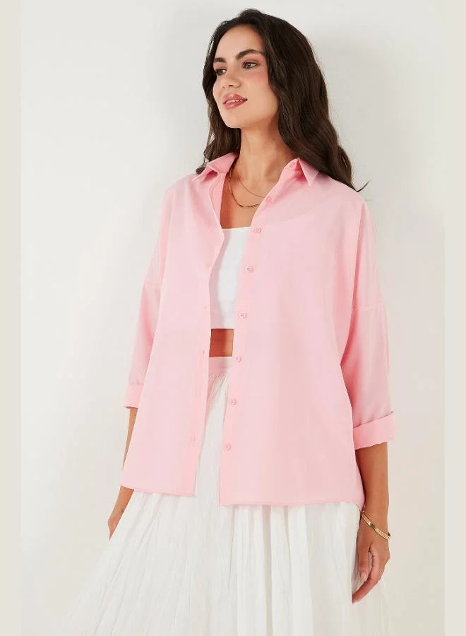 ليلا قميص قطني نسائي بقصة عادية