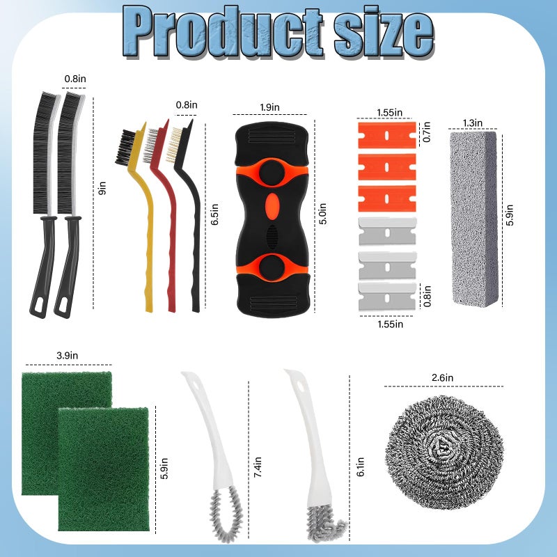 Heavy Duty Oven Cleaner Brush Set, Oven Cleaning Accessories Tools, for Deep Cleaning Stoves, Grills, Ovens & Kitchen Surfaces - Removes Tough Grease & Carbon Buildup - Image 2