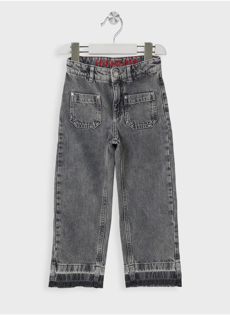 HUGO Kids Straight Fit Denim Jeans  - Image 1
