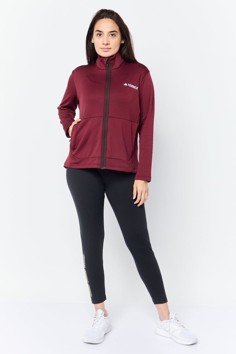 Adidas Women Sportswear Fit Long Sleeves Running Sweatshirt, Maroon  - Image 3