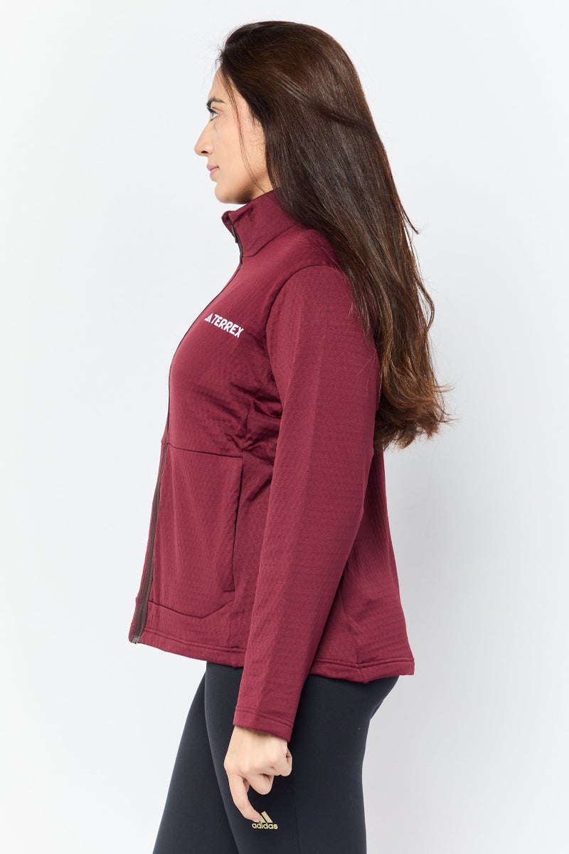 Adidas Women Sportswear Fit Long Sleeves Running Sweatshirt, Maroon  - Image 4