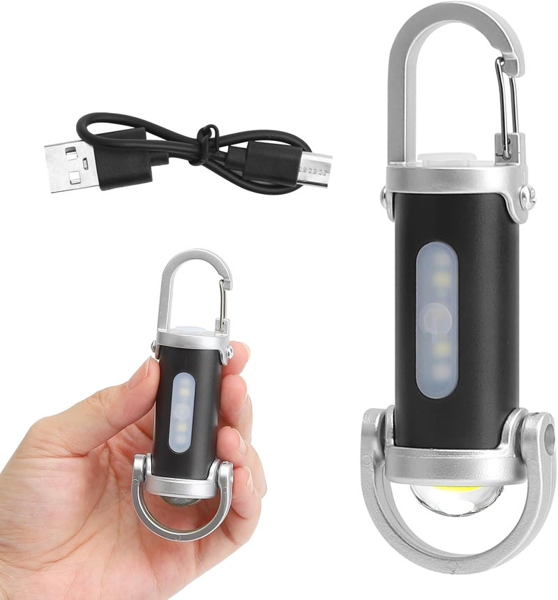 DAWRIS 2 in 1 Mini Keychain Flashlight - Waterproof LED Rechargeable Pocket Torch - Image 1