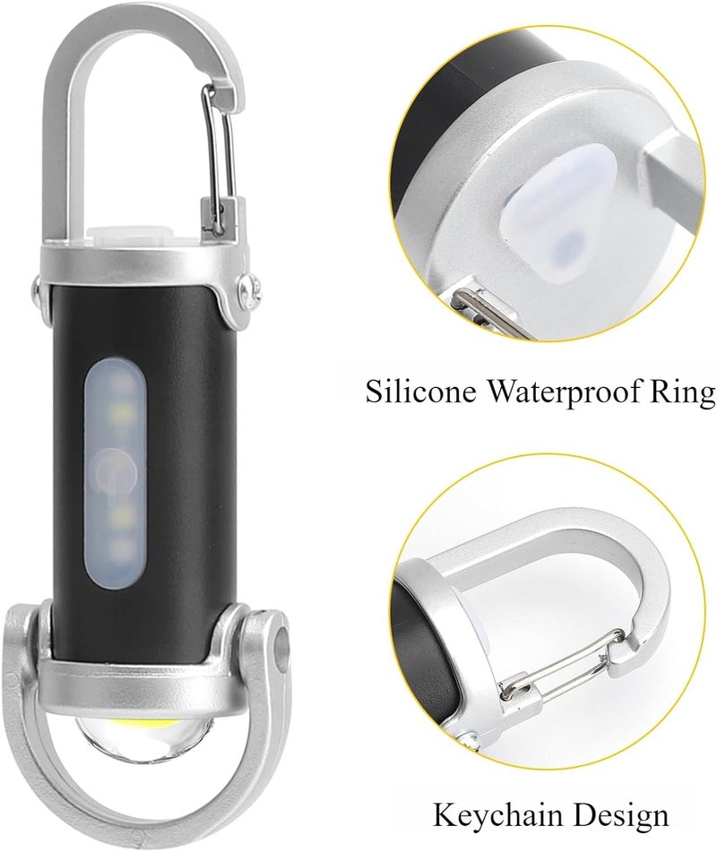 DAWRIS 2 in 1 Mini Keychain Flashlight - Waterproof LED Rechargeable Pocket Torch - Image 3