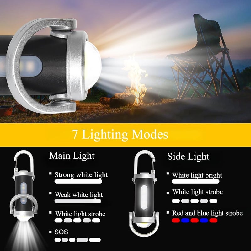 DAWRIS 2 in 1 Mini Keychain Flashlight - Waterproof LED Rechargeable Pocket Torch - Image 4