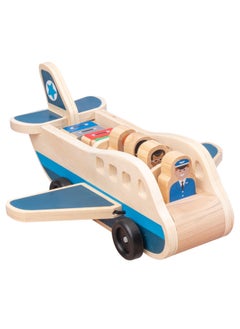 Toy Custom-Made Wooden Artificial Transportation And Aviation Model Aircraft Double-Decker Car Set Custom Processing Factory-Color:Folding Airplane