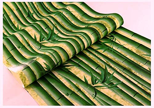 Eurotex Textured Vinyl PVC Coated 3D Green Bamboo Wallpaper for Walls Home Decoration (57sqft/Per roll)-0901 - Image 5