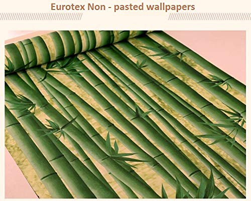 Eurotex Textured Vinyl PVC Coated 3D Green Bamboo Wallpaper for Walls Home Decoration (57sqft/Per roll)-0901 - Image 3