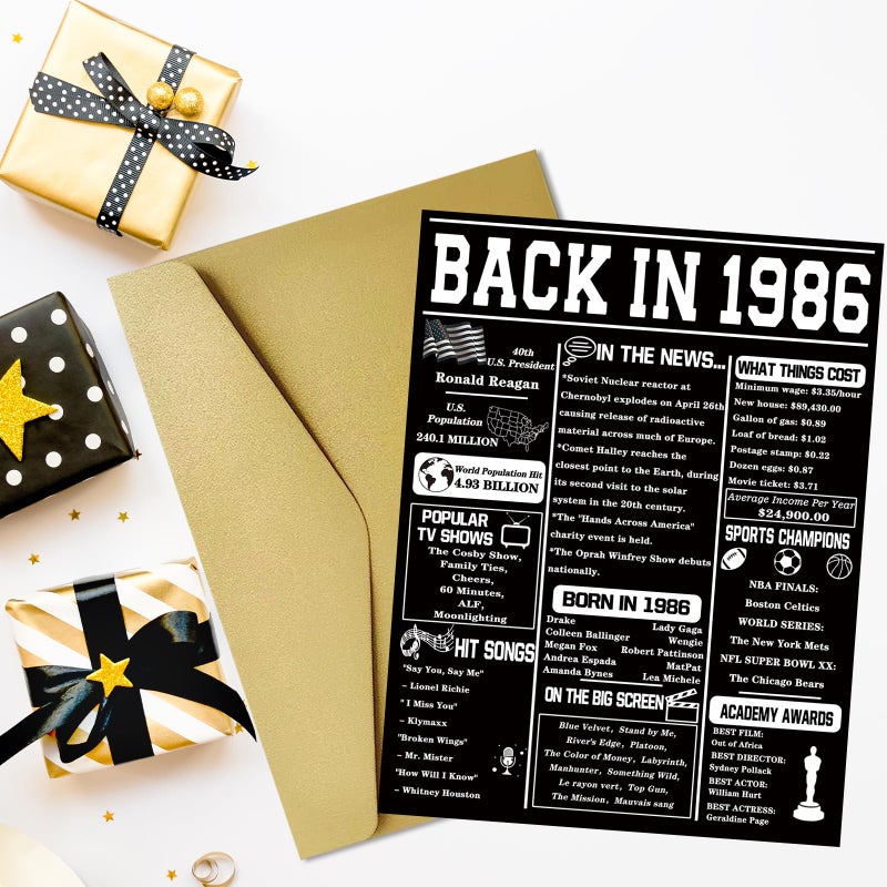 Asmallgf Jumbo 40th Birthday Gift Card with Envelope, Funny Turning 40 Bday Decorations for Mom Dad, Unique Forty Years Old Birthday Gift Idea for Women Men - Image 4