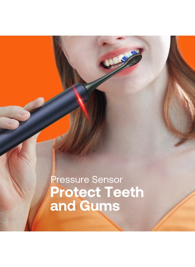 Bitvae BV S3 Electric Toothbrush for Adults, Sonic Power Toothbrush with Smart Pressure Sensor, 8 Brush Heads, Bluetooth Automatic Toothbrush With Premium Travel Case - Image 4