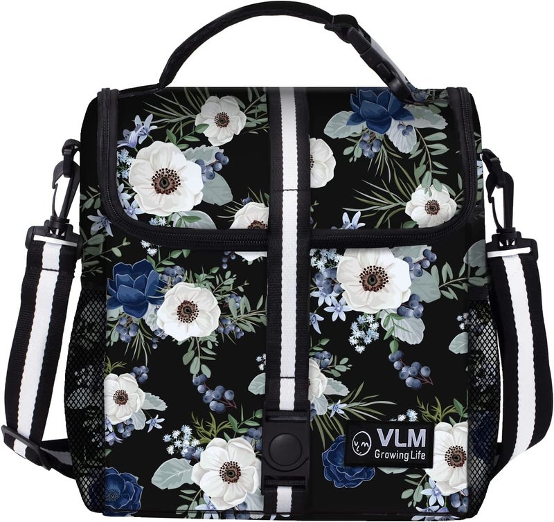 VLM Lunch Box for Women, Insulated Lunch Bag Women with Adjustable Shoulder Strap, Cute Lunch Tote Bag for Work,Picnic,Camping - Image 1