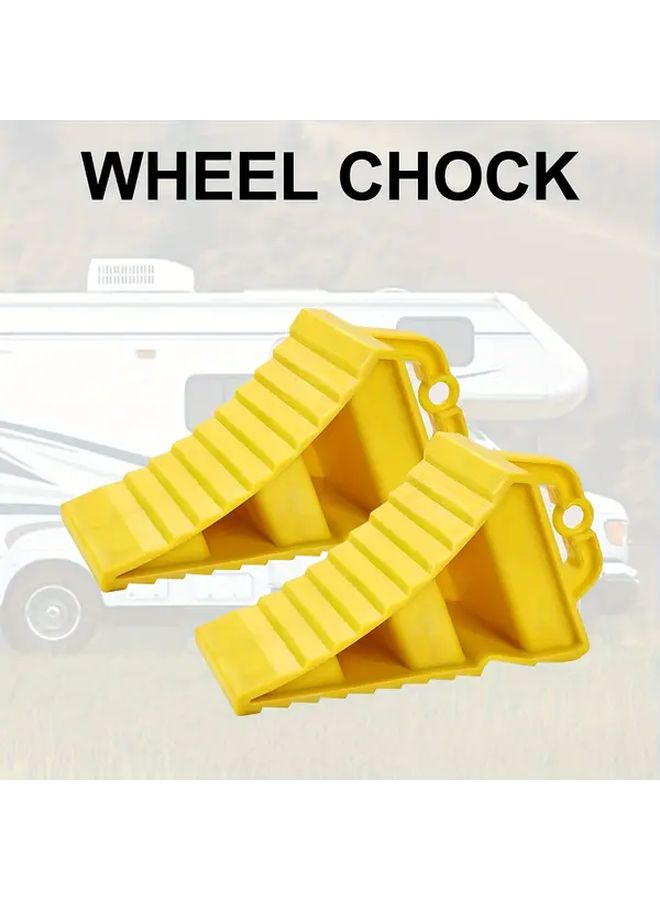 Heavy Duty PVC Wheel Chocks 2pcs Non Slip Ramp Mat For Secure Parking Durable - Image 5