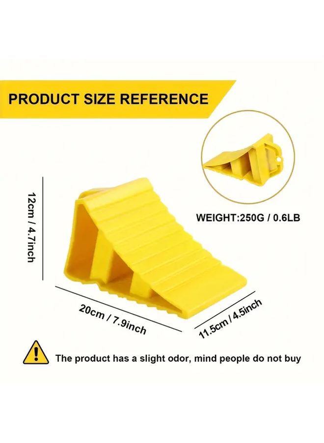 Heavy Duty PVC Wheel Chocks 2pcs Non Slip Ramp Mat For Secure Parking Durable - Image 3