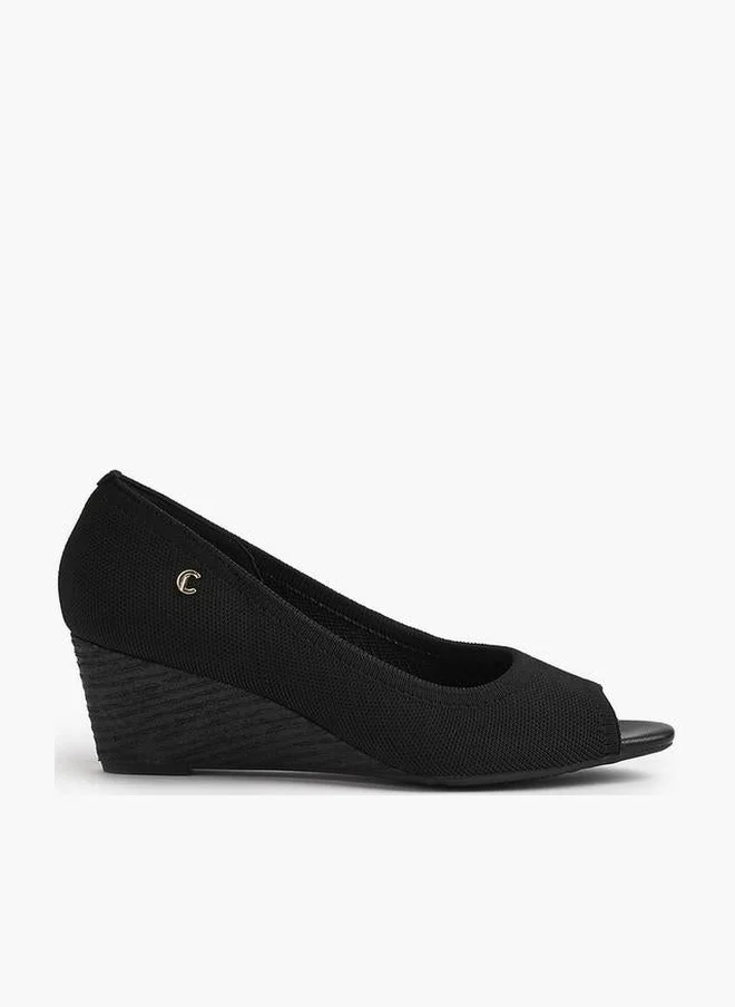 لو كونفورت Textured Slip-On Comfort Shoes With Wedge Heels
