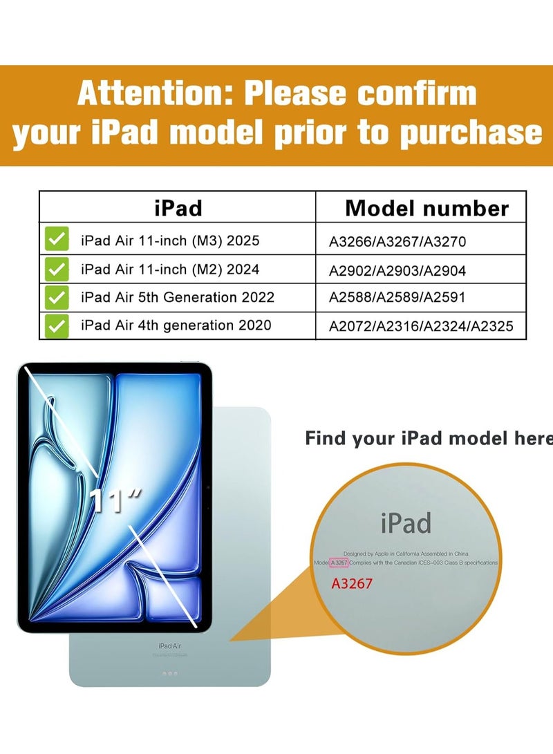 YoYoTech iPad Air 11 M3- 2025/ M2-2024 Case Cover,Smart Folio Case for iPad Air 11 inch M3/M2 2025/2024 with Pencil Holder Slot [Soft Flexible Case] Auto Wake Sleep - Black - Image 2