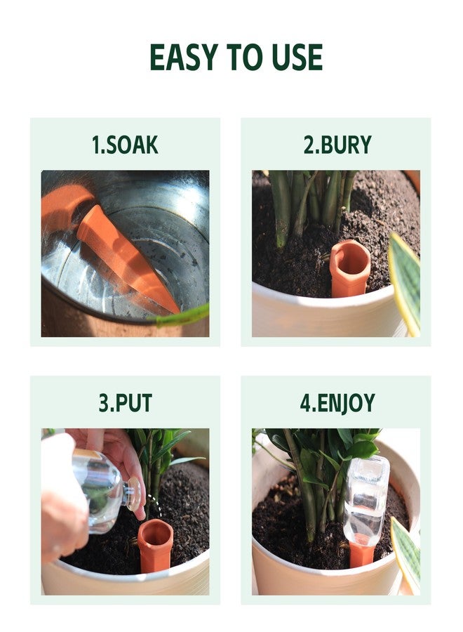 Soilagua Large Terracotta Plant Self Watering Spikes, Automatic Plant Waterer Indoor Outdoor Use, Vacation Clay Watering Devices System, Slow Release Self Watering Planter Insert, 6 Pack - Image 5