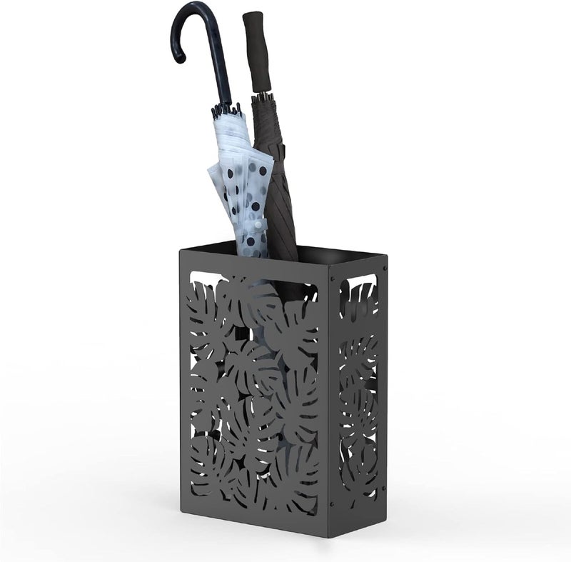 Mango Steam Monstera Umbrella Holder Stand for Home or Office Entryways (Black, Monstera) - Image 1