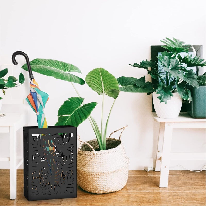 Mango Steam Monstera Umbrella Holder Stand for Home or Office Entryways (Black, Monstera) - Image 4