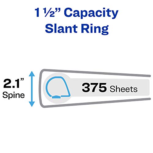 Avery Durable View 3 Ring Binder, 1-1/2 Inch Slant Rings, 4 Black Binders (05738) - Image 2