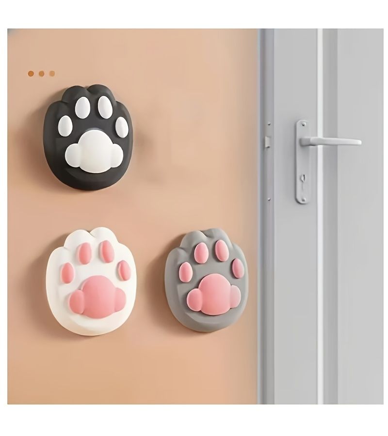 Hybrid Cat Paw Door Stopper Anti Collision Cushion With Adhesive Tape - Image 4