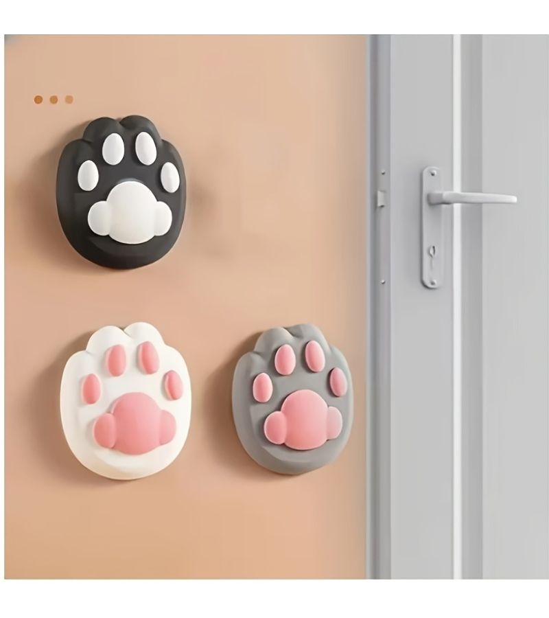 Hybrid Cat Paw Door Stopper Anti Collision Cushion With Adhesive Tape - Image 1
