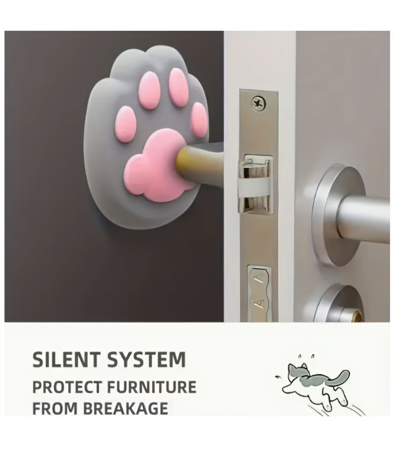 Hybrid Cat Paw Door Stopper Anti Collision Cushion With Adhesive Tape - Image 2