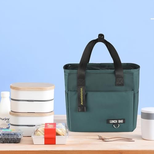 UMAI Insulated Lunch Bag for Kids, Women & Men, Ideal Tote Tiffin Bag for Office/School/Camping/Gym-Lightweight, Durable Handle, Large Capacity, Multifunctional Pockets, Easy to Clean (Green) - Image 1