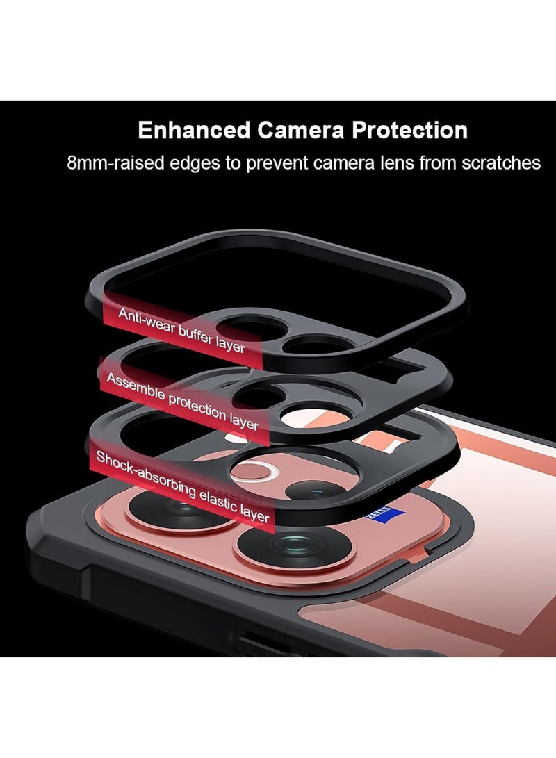 Adando for Vivo V70 Case, Camera Lens Protection Back Cover, TPU+PC Shockproof Bumper Mobile Phone Case, Anti-Yellowing Slim Fit Protective Casing (Matte Black) - Image 2