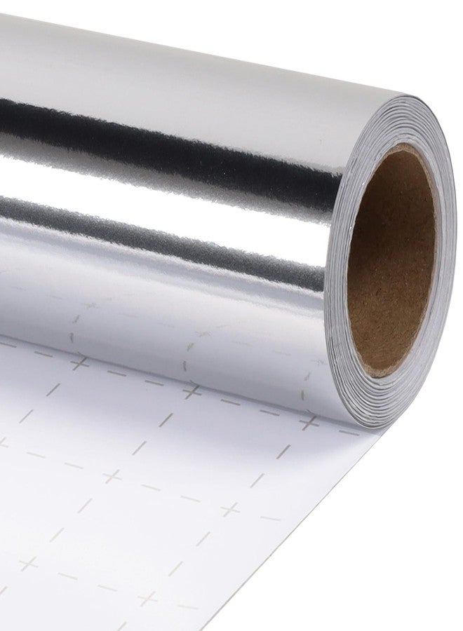 LaRibbons Silver Foil Wrapping Paper Roll, 30 Inch x 33 Feet Premium Metallic Gift Wrap for Christmas, Holiday, Wedding, Birthday & Celebration Gifts - Image 1