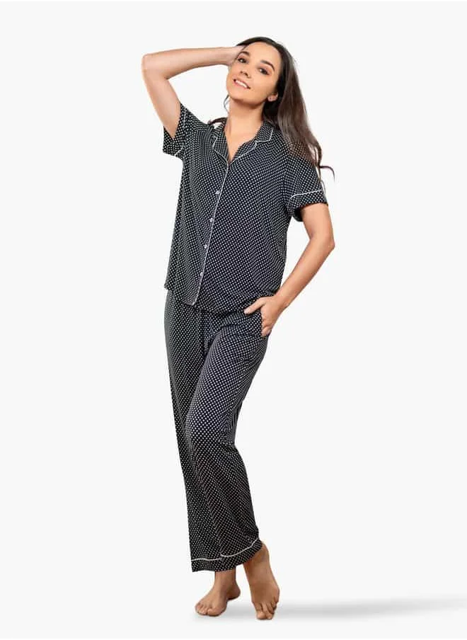 أدريا Ss Classic Long Pj Set For Female