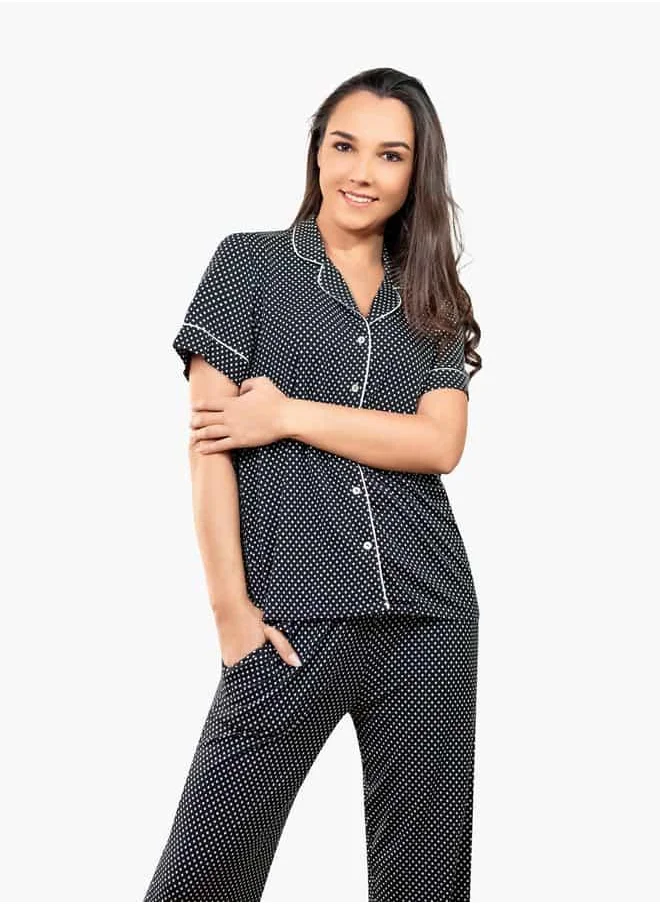 أدريا Ss Classic Long Pj Set For Female