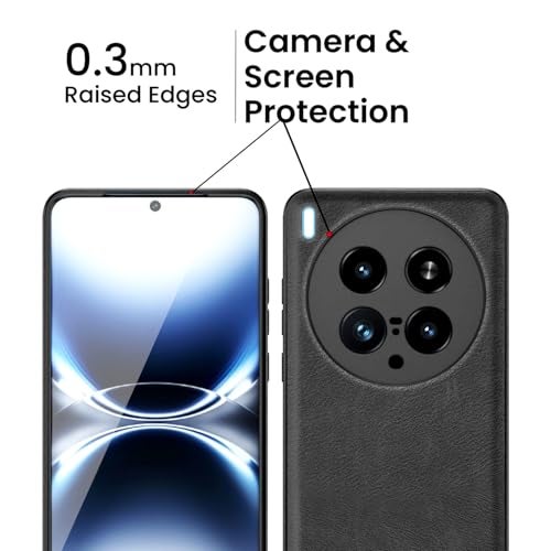Kapa Tux Leather Back Cover for Vivo X200 Ultra | Slim Shockproof Camera Protection Bumper Case (Black) - Image 4
