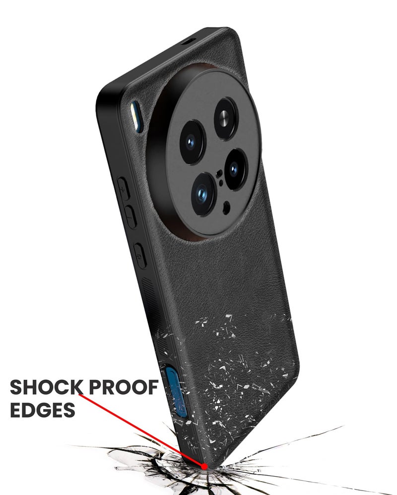 Kapa Tux Leather Back Cover for Vivo X200 Ultra | Slim Shockproof Camera Protection Bumper Case (Black) - Image 5