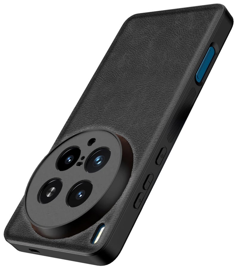 Kapa Tux Leather Back Cover for Vivo X200 Ultra | Slim Shockproof Camera Protection Bumper Case (Black) - Image 1