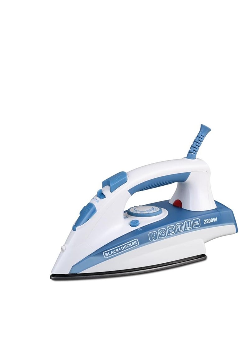 Black & Decker Steam Iron, 2200W, Blue, Model X2000-B5