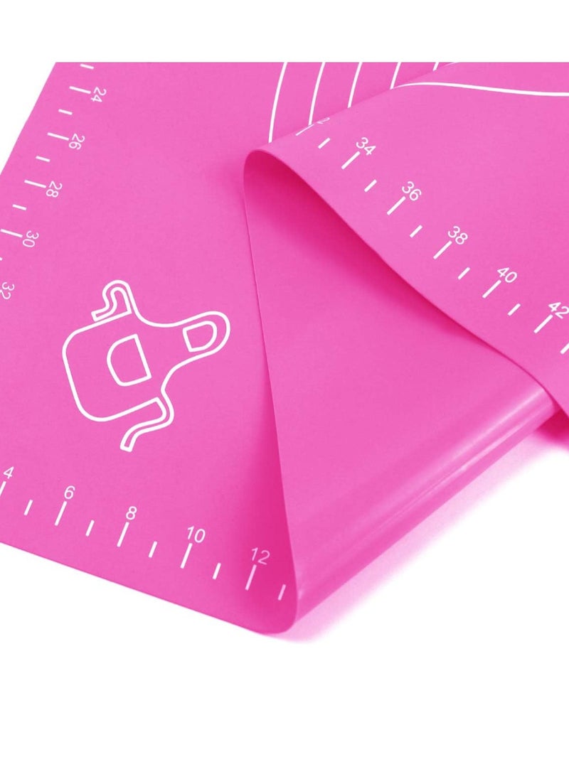 Bukela Silicone Baking Mat for Pastry Rolling Dough with Measurements, 19.7" x 15.7" BPA Free Non stick and Non Slip Pink Table Sheet Baking Supplies for Bake Pizza Cake  - Image 2