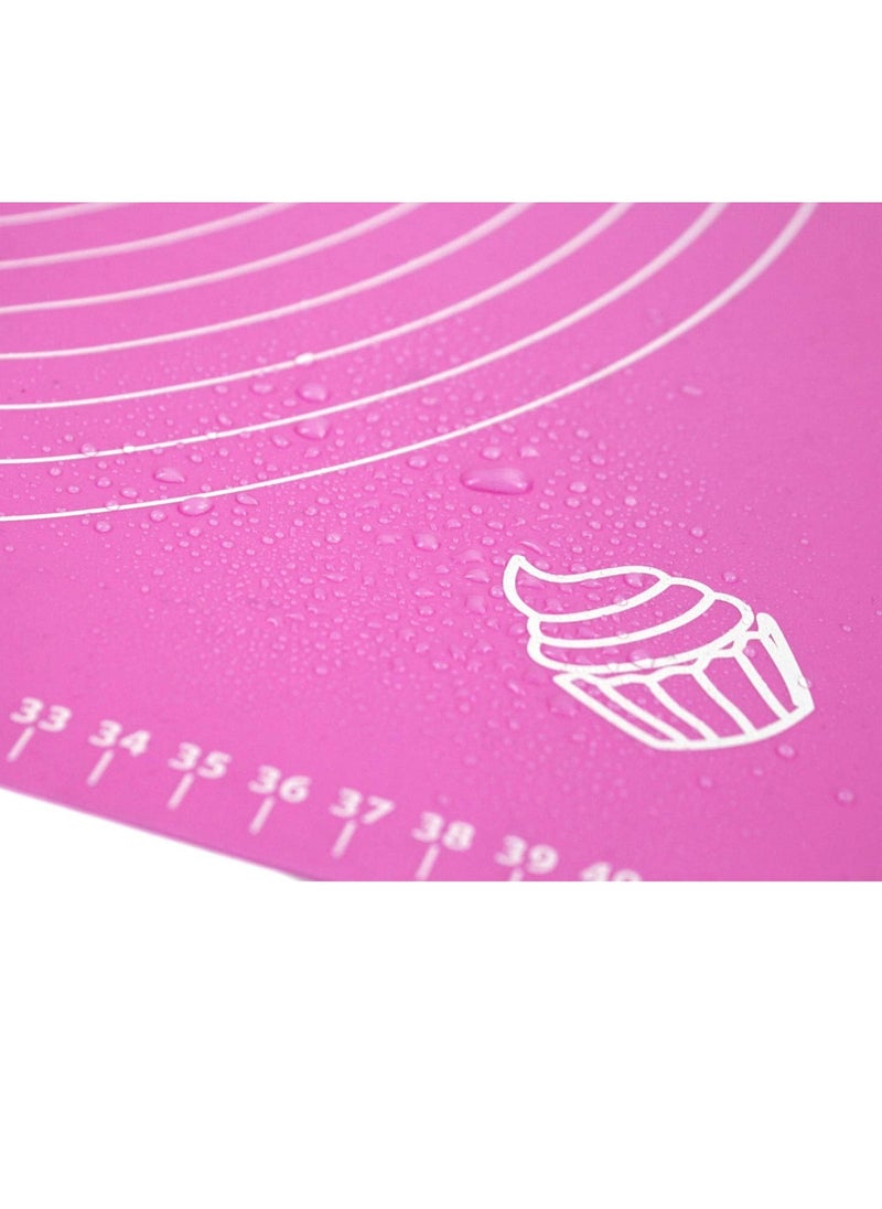 Bukela Silicone Baking Mat for Pastry Rolling Dough with Measurements, 19.7" x 15.7" BPA Free Non stick and Non Slip Pink Table Sheet Baking Supplies for Bake Pizza Cake  - Image 4