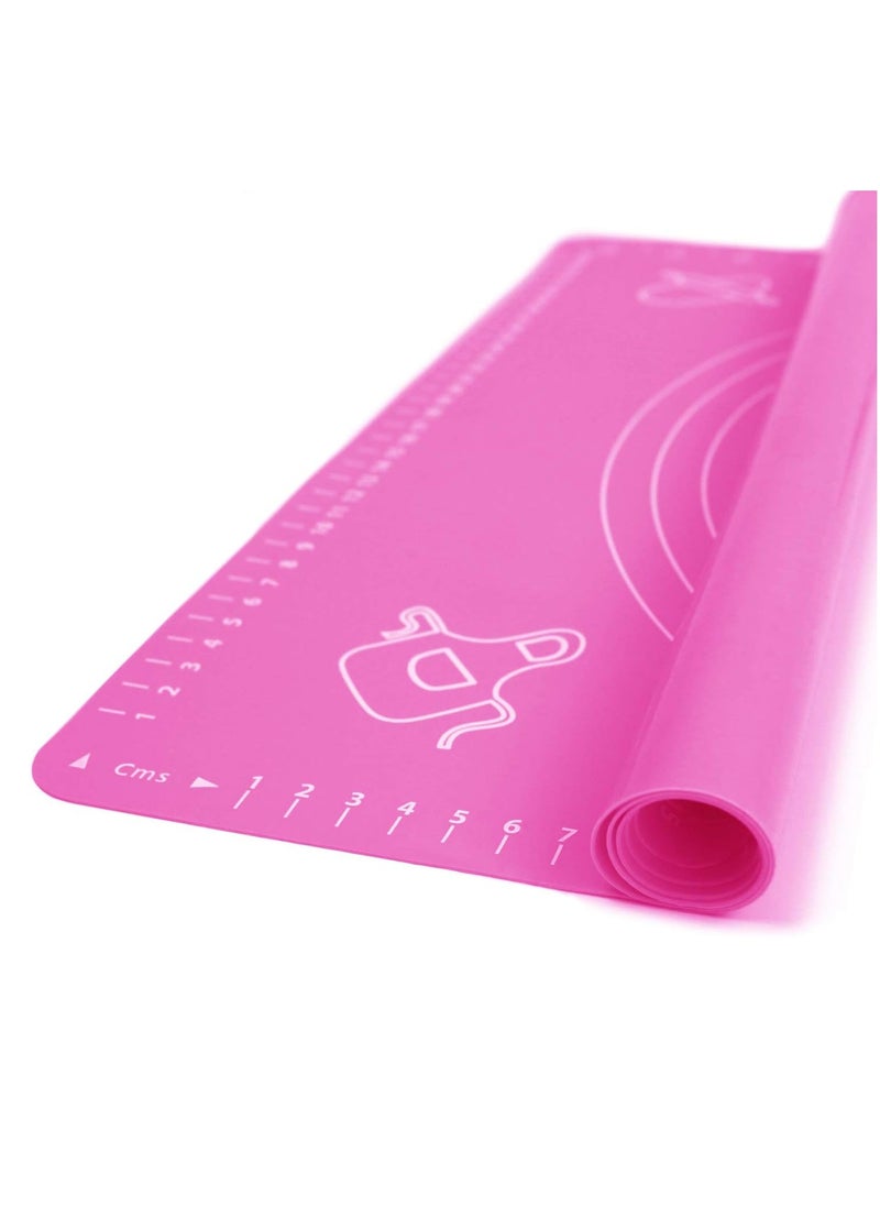 Bukela Silicone Baking Mat for Pastry Rolling Dough with Measurements, 19.7" x 15.7" BPA Free Non stick and Non Slip Pink Table Sheet Baking Supplies for Bake Pizza Cake  - Image 3