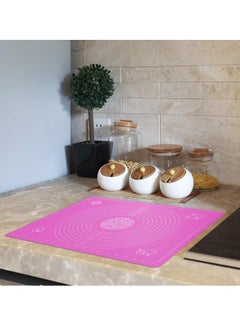 Bukela Silicone Baking Mat for Pastry Rolling Dough with Measurements, 19.7" x 15.7" BPA Free Non stick and Non Slip Pink Table Sheet Baking Supplies for Bake Pizza Cake  - Image 5